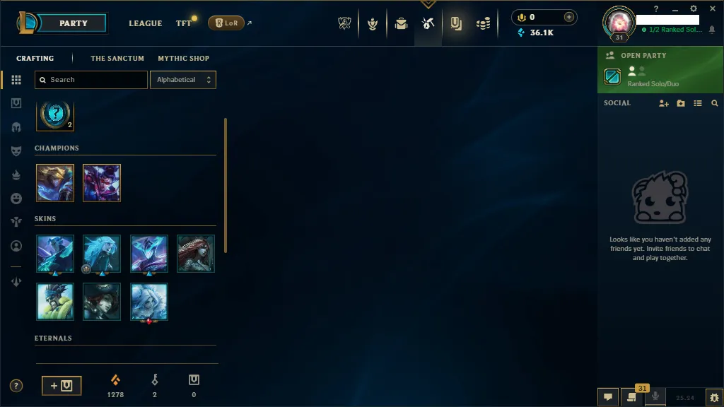 🌎NA 🔥S15⭐️IRON 2 🏆24 Champion ☢️+7 Skins ☢️Shard winter wonder zeri🔥36k+ BE☢️🔥Honor 3 ✅Unverified Email🚀instant